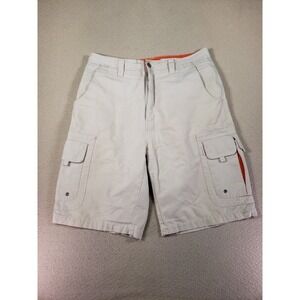Sideout Chino Shorts Mens 34 Ivory Mid Rise Flat Front Cargo Pockets Outdoor